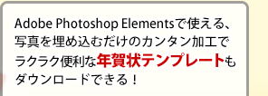 Adobe photoshop Elements 7ŎgAʐ^𖄂ߍނ̃J^HŃNN֗ȔNev[g_E[hłI